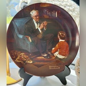 NORMAN ROCKWELL “The Tycoon” Knowles 1982 Collection Plate vtg